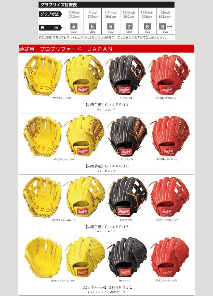 Rawlings プロプリファードジャパン 　 硬式用 和牛革 投手用