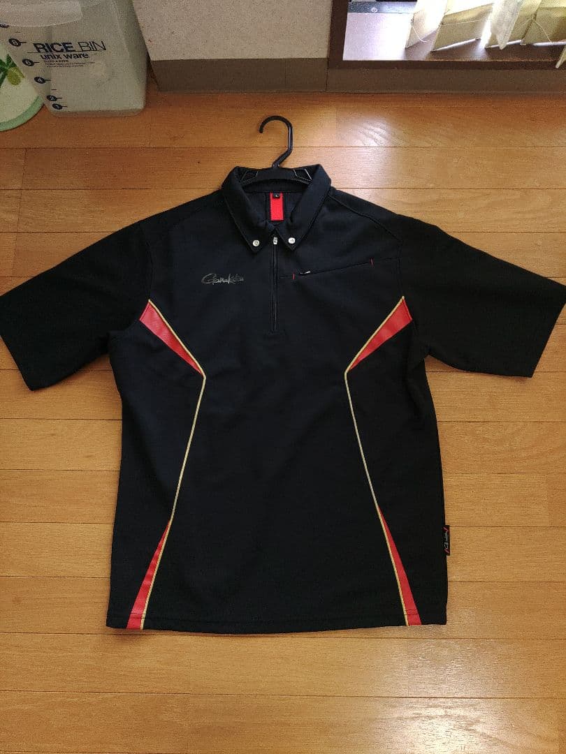 がまかつGamakatsu ポロシャツ 黒 赤 金