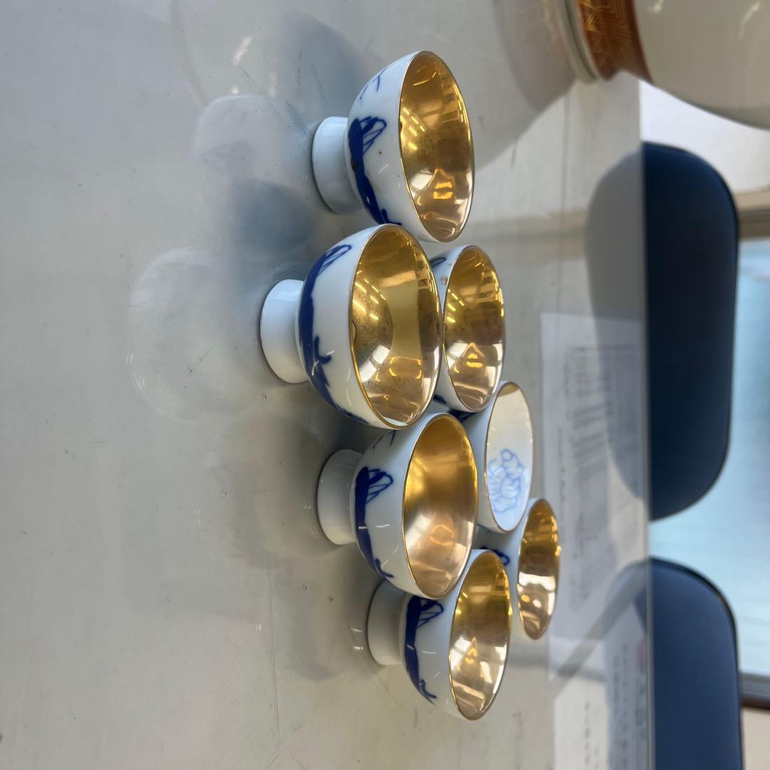 九谷焼　七福神　花器　壺　お猪口