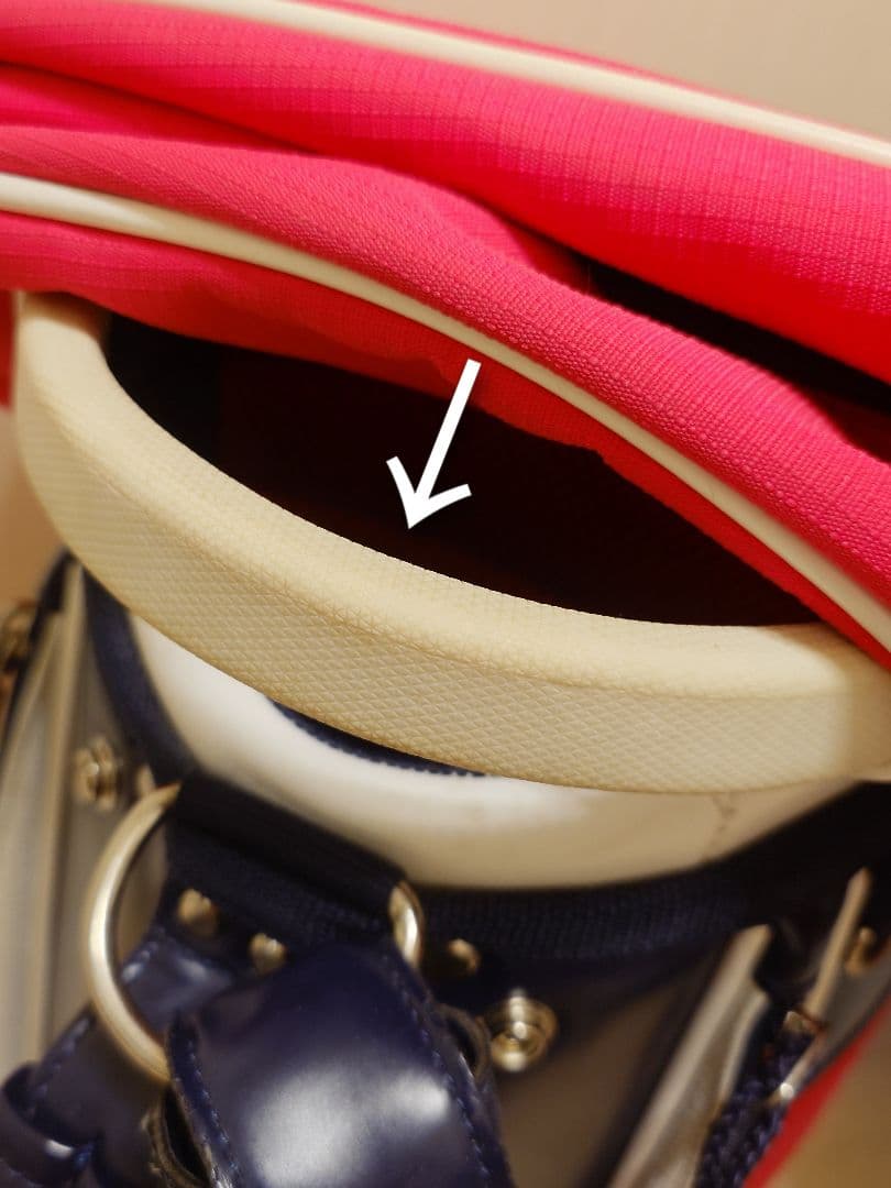   キャディバッグ ピンク✕白✕ネイビー