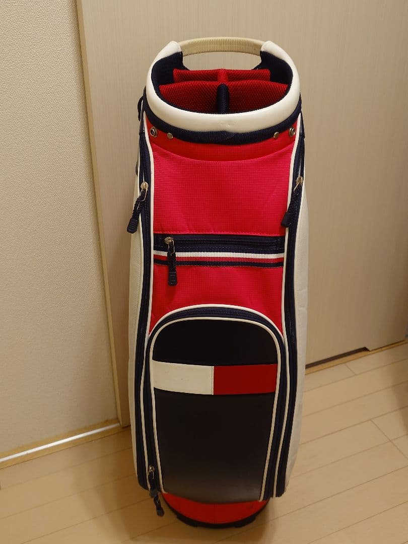   キャディバッグ ピンク✕白✕ネイビー