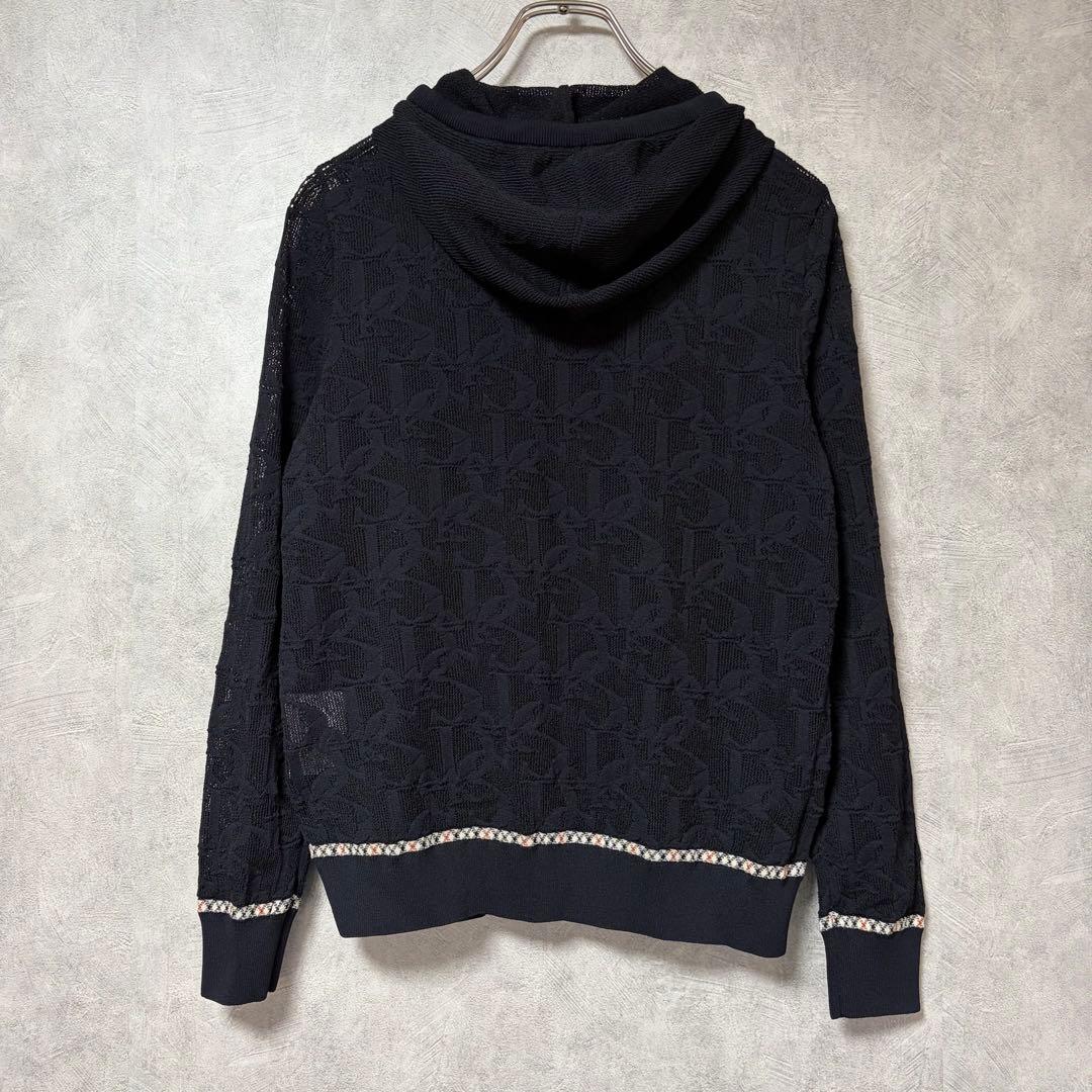 DAKS ネイビー フルジップ ロゴ パーカー シースルー 40 極美品