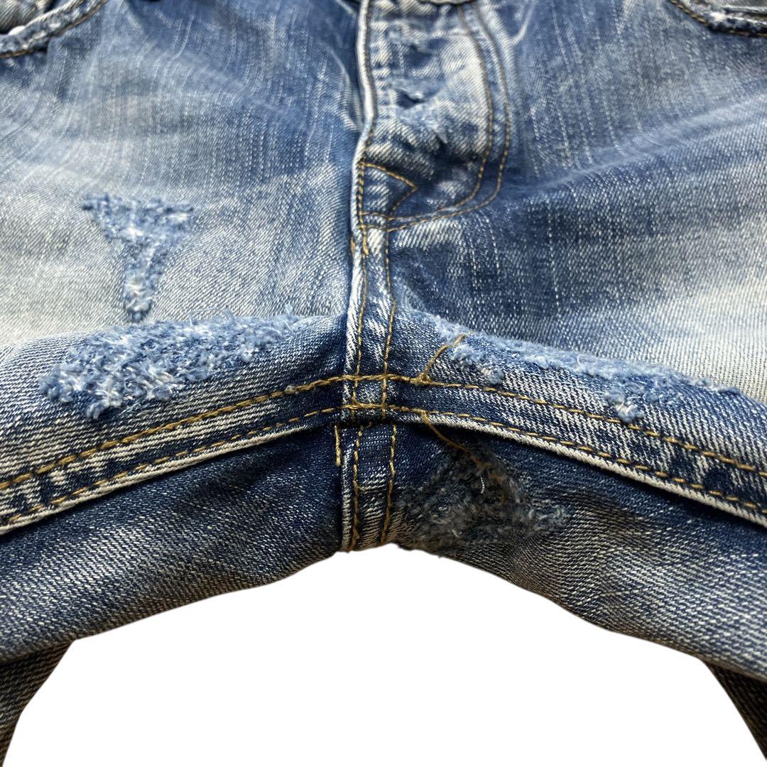 SAPEur サプール デストロイダメージサイドジップスリムストレートデニム