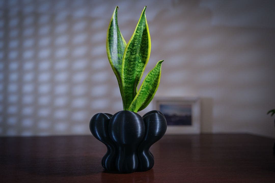 【植木鉢】もこもこプランター ”Happy Pot” ｜3Dプリント｜インテリア