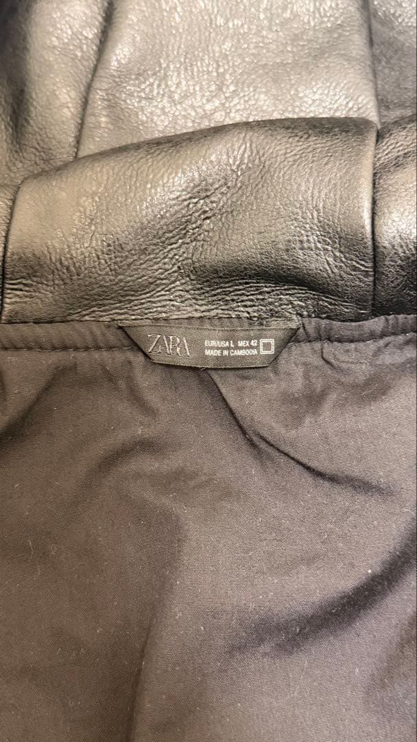 廣*孝様 ZARA レザーパーカー　フーデッド　ジャケット