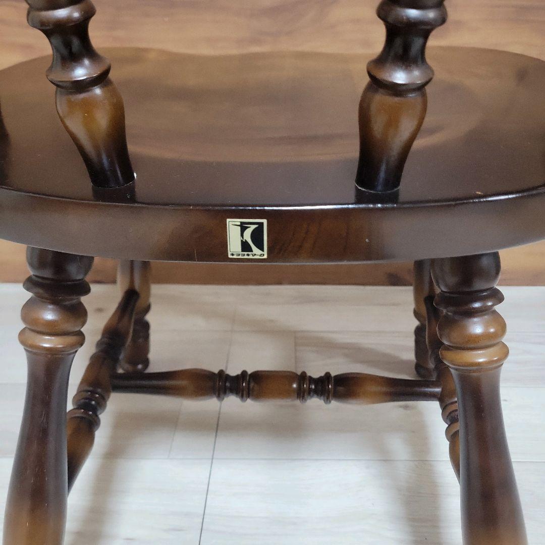 飛騨産業 キツツキマーク 昭和レトロ アームチェア 木製②