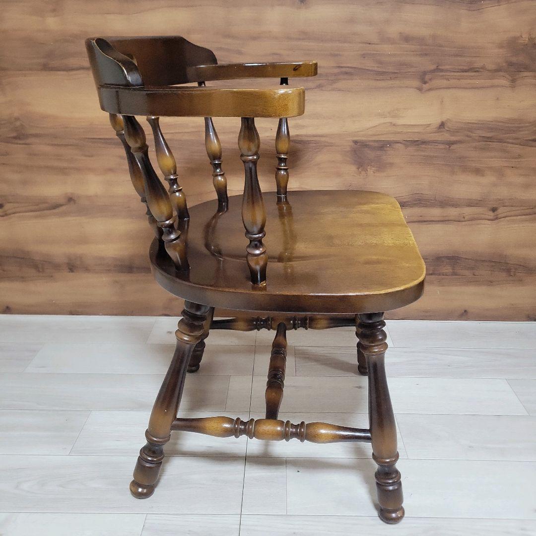 飛騨産業 キツツキマーク 昭和レトロ アームチェア 木製②