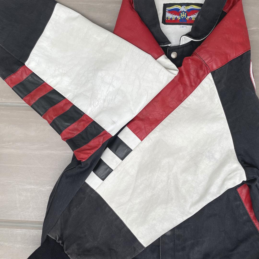 【1995年USA製】ジェフハミルトン 革ジャケット NBA ブルズ ビンテージ