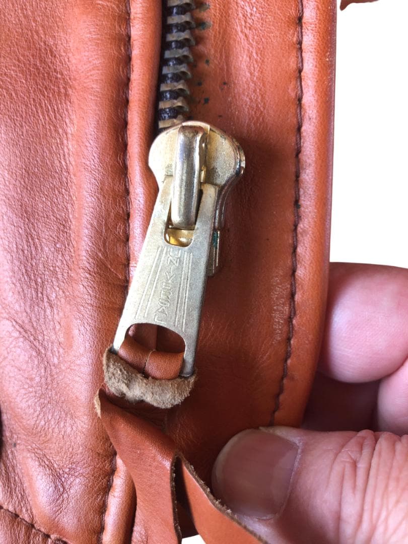 [訳あり] 新品 Schott シングルライダースレザージャケット ブラウン/L