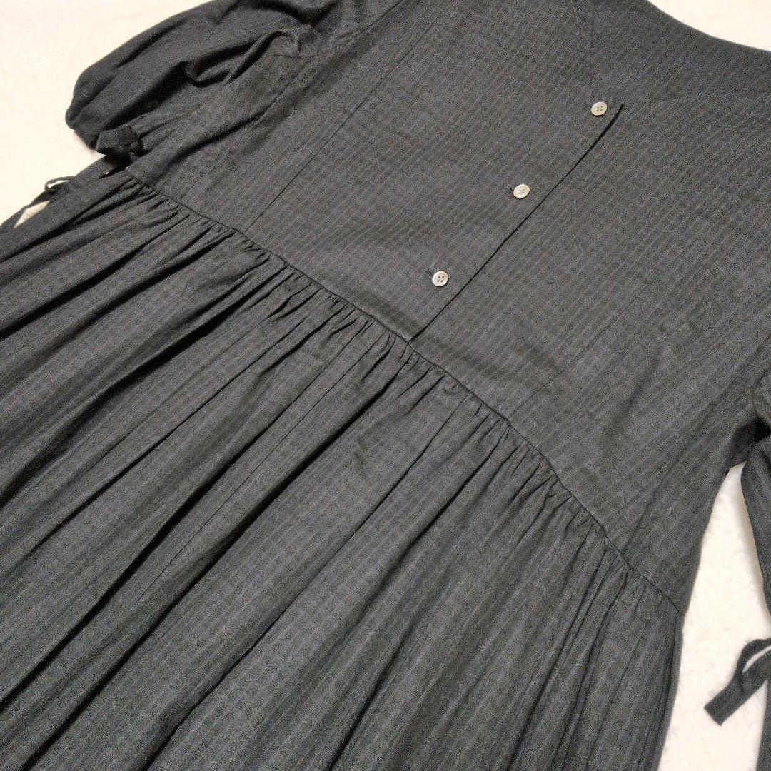 susuri　ミュウドレス　ワンピース　パフスリーブ　リボン　たっぷりギャザー