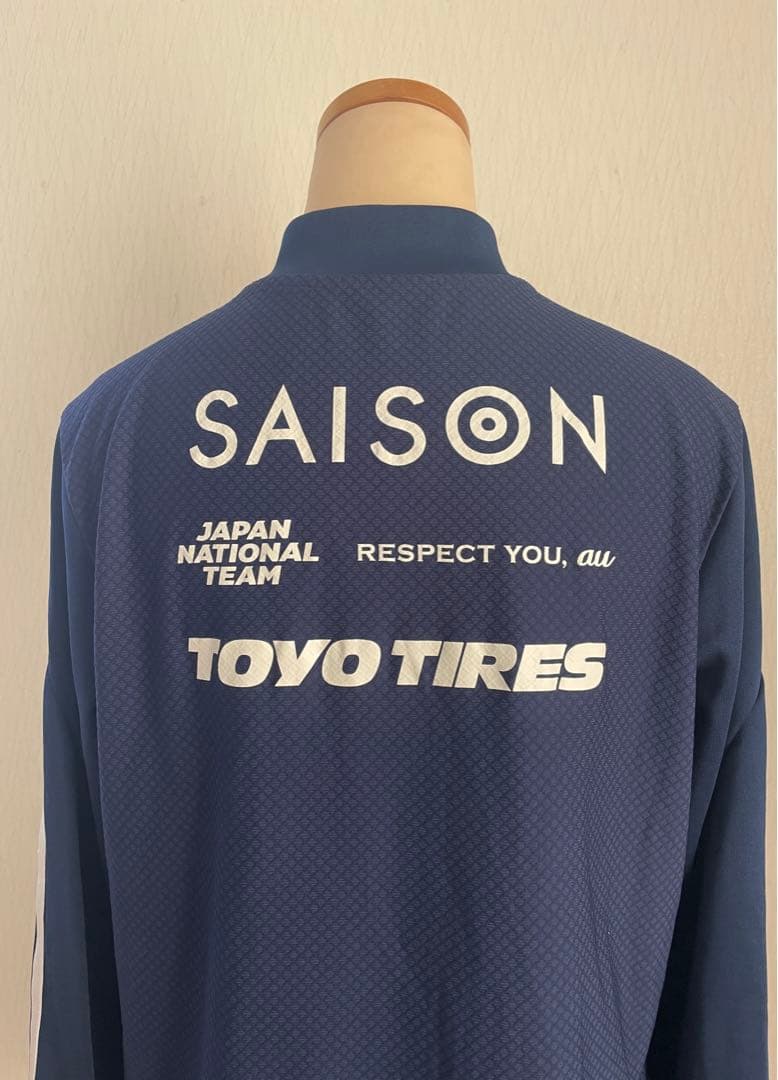 美品 なでしこジャパン トレーニングジャージ ハーフジップ 2XLサイズ 紺色