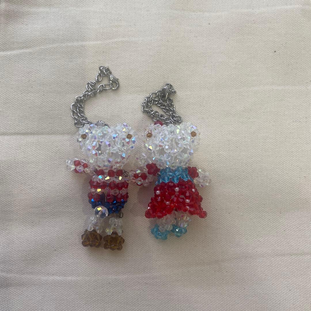 familiarファミリア　クリスタル　ビーズ　チャーム　ファミちゃんリアちゃん