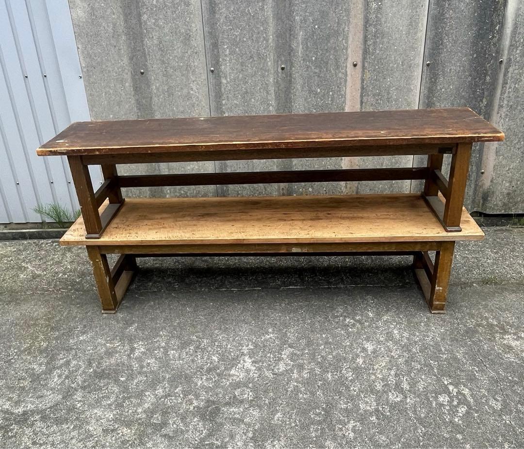 稀少/ビンテージ/古道具/当時物/無垢材/寺子屋/長机/作業台/店舗什器/②