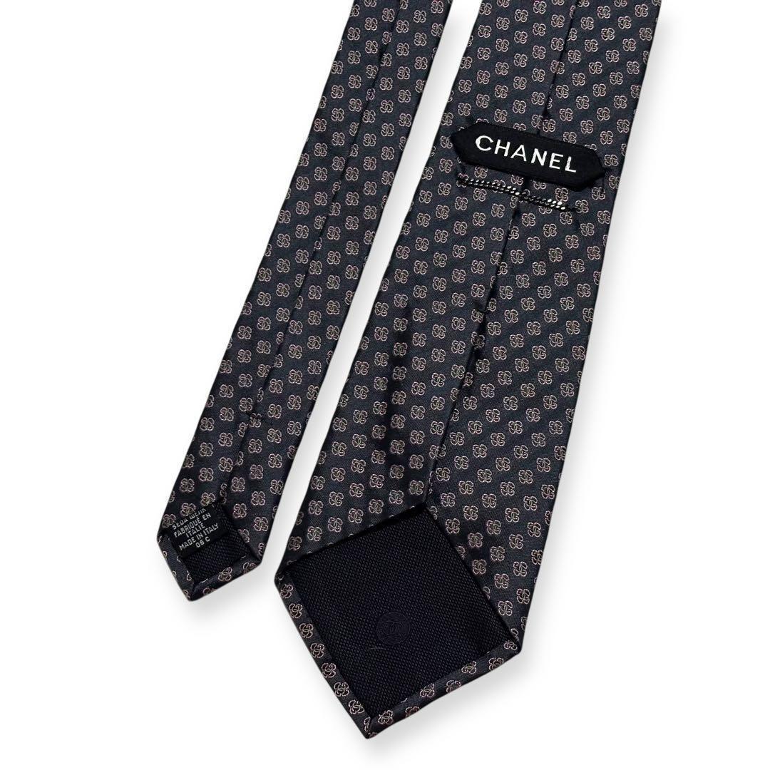 美品✨CHANEL ネクタイ　シャネル ココマーク　カメリア　ジャガード【B】
