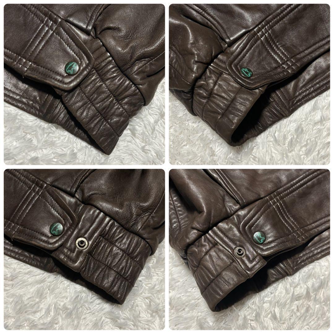 90s G-1 フライト ジェニュインレザー ジャケット ムートン 襟ボア 短丈