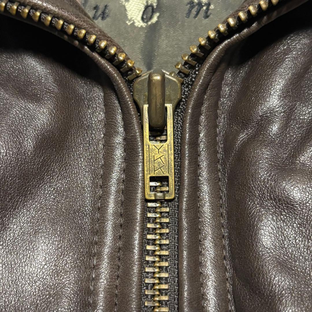 90s G-1 フライト ジェニュインレザー ジャケット ムートン 襟ボア 短丈