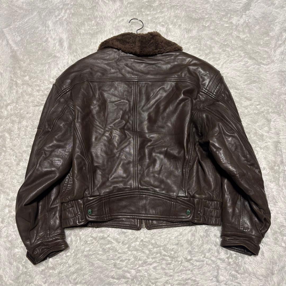 90s G-1 フライト ジェニュインレザー ジャケット ムートン 襟ボア 短丈