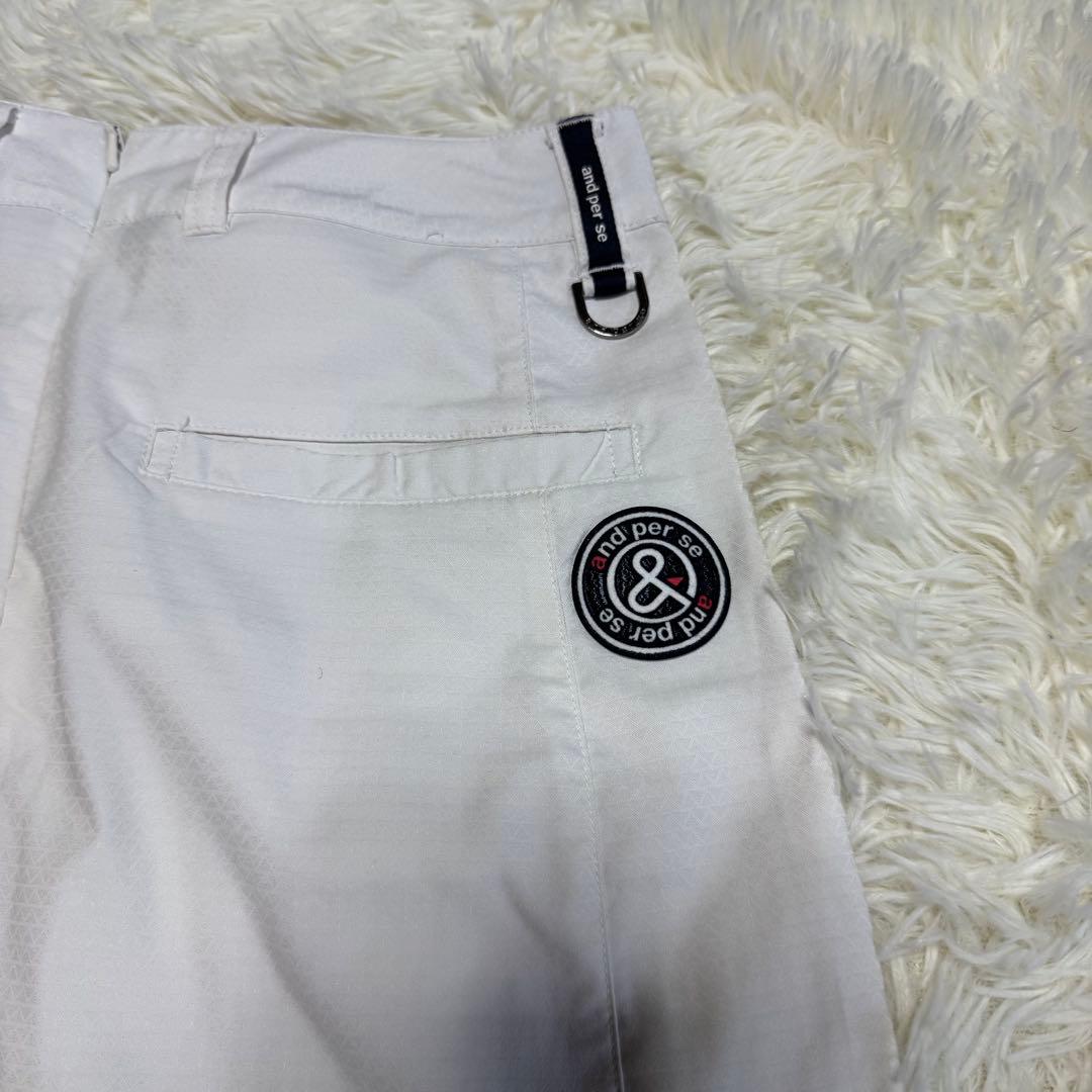 【アンパスィ】美品 セットアップ ポロシャツ 総柄 ロゴ Sサイズ レディース