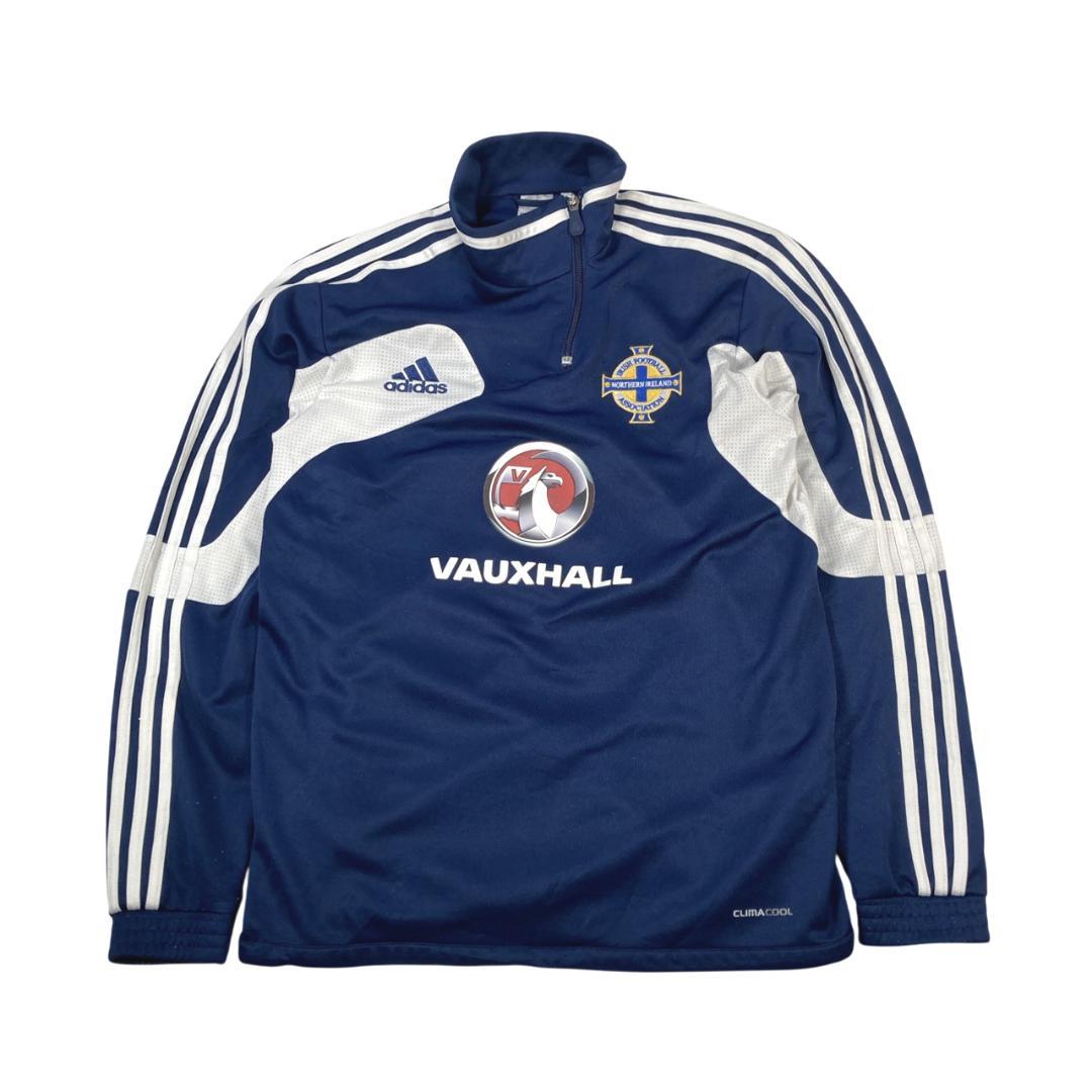 adidas 北アイルランド代表 刺繍ロゴ トレーニングウェア 古着 L 紺色