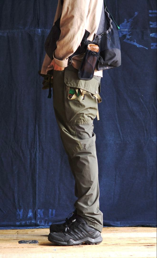NANGA×H.A.K.Uカーゴパンツ オリーブドラブ