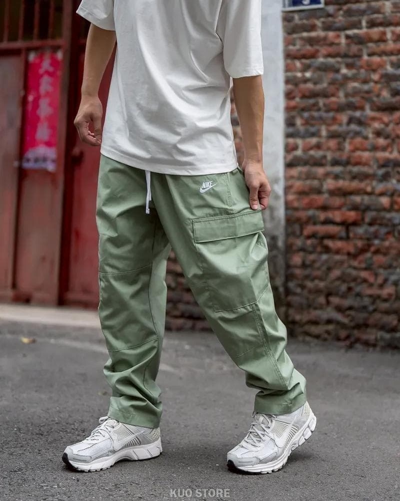 C新品 2XLナイキ ウーブン カーゴパンツ オイルグリーンDX0614-386