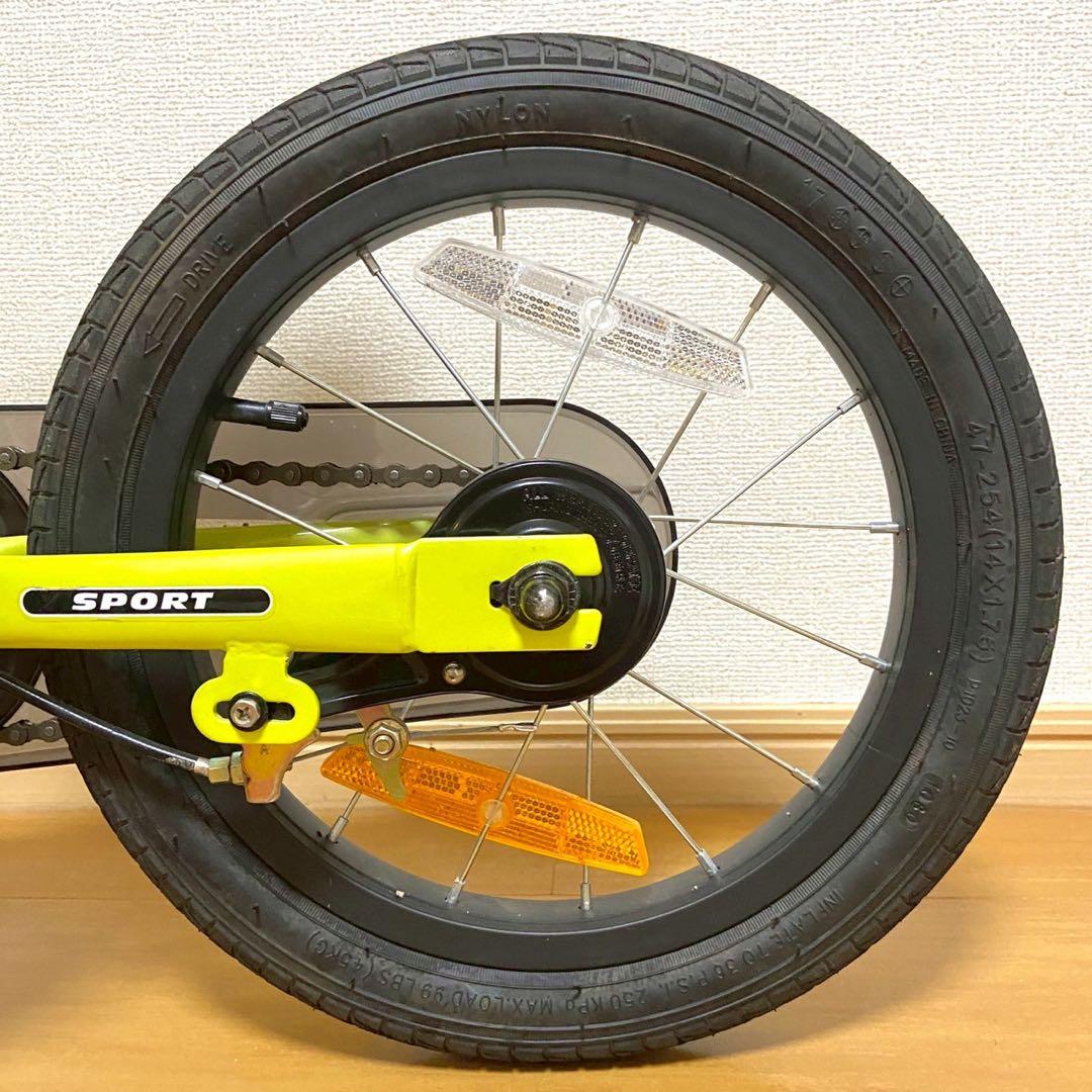 スタンド付き STRIDER 14x 子供用自転車 生産終了限定色ライムイエロー
