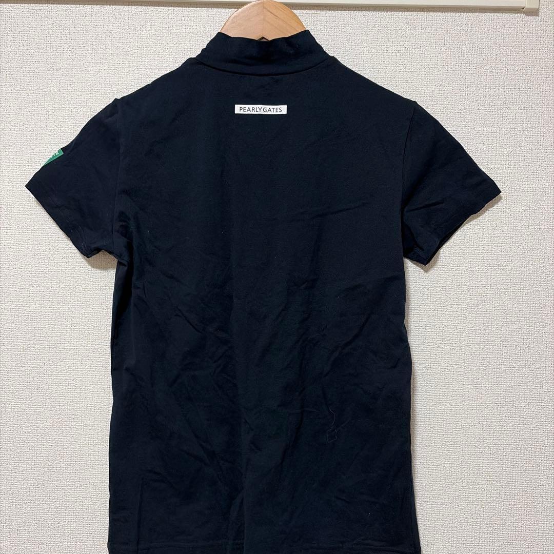 新品　パーリーゲイツ　半袖　モックネック　ネイビー ロゴ