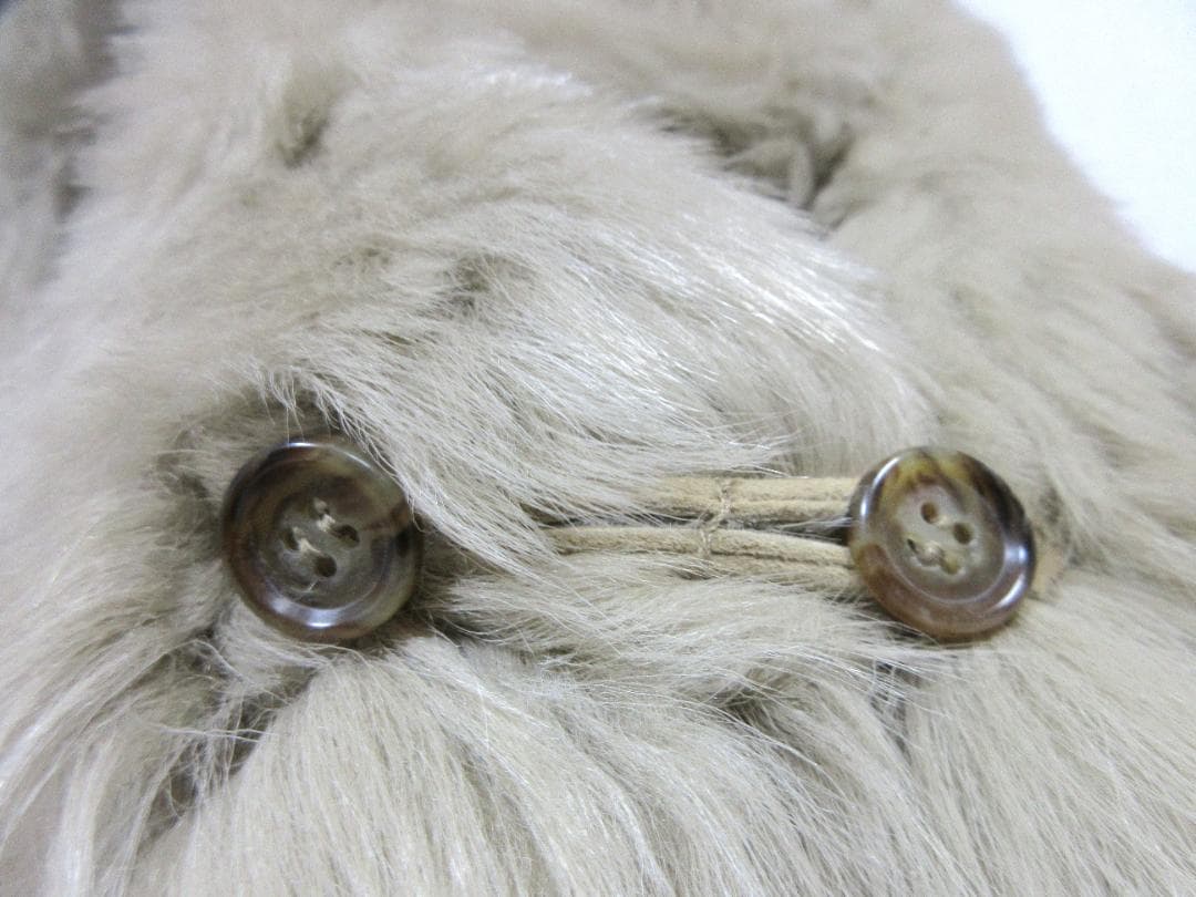 羊革　ムートン　毛皮　リーバーシブル　ポンチョ