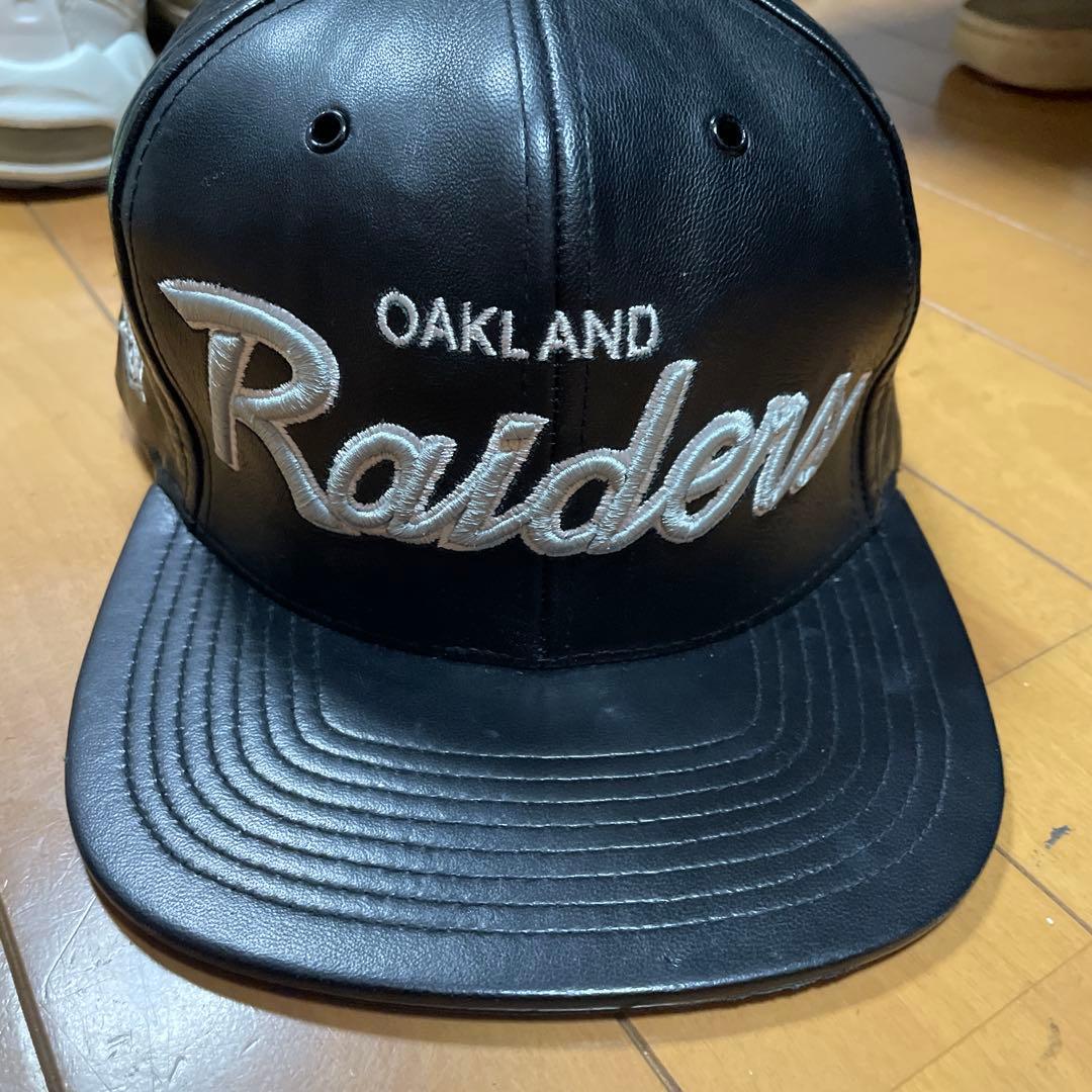 Raiders レザーキャップ 黒