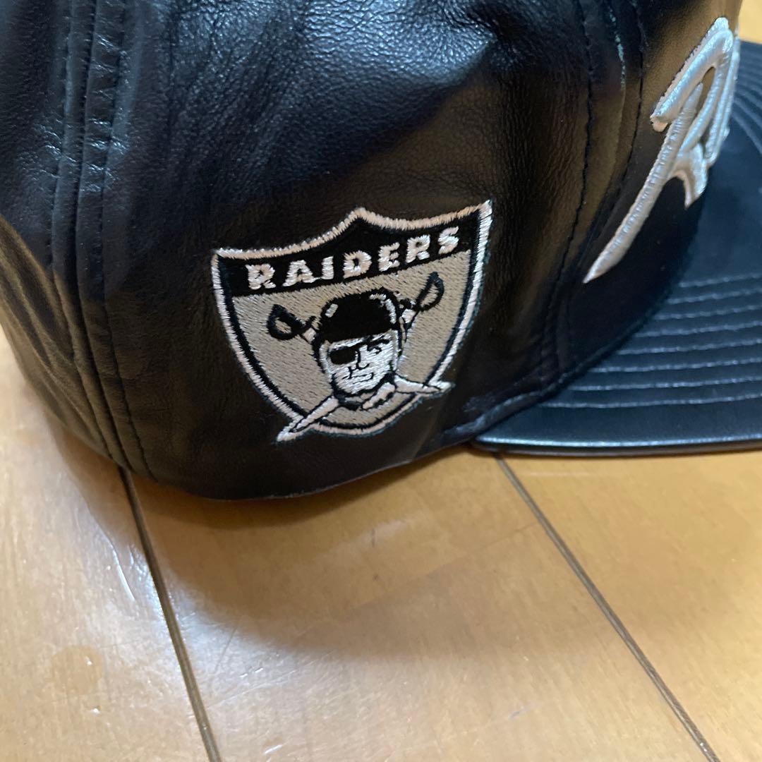 Raiders レザーキャップ 黒