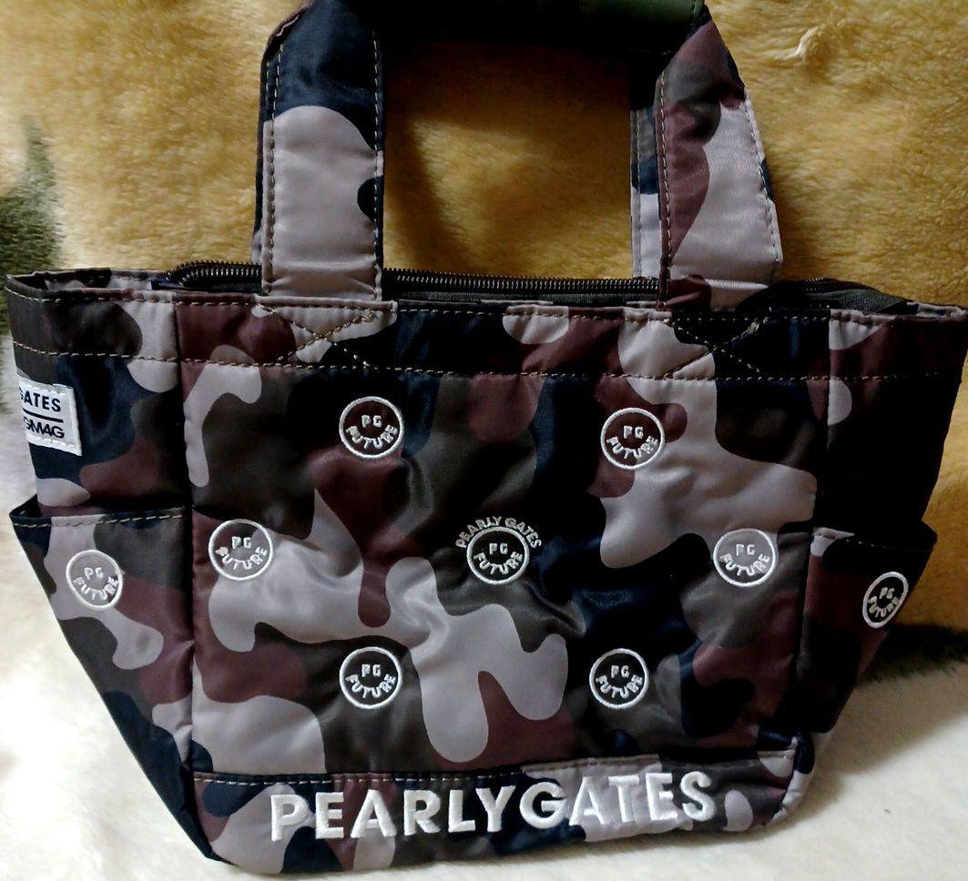 【美品】パーリーゲイツ　カモフラ　迷彩　カートバッグ　ニコちゃんキーホルダー付き