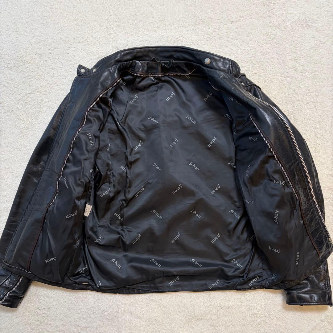 良品　SCHOTT 141 シングルライダース レザージャケット USA製　38