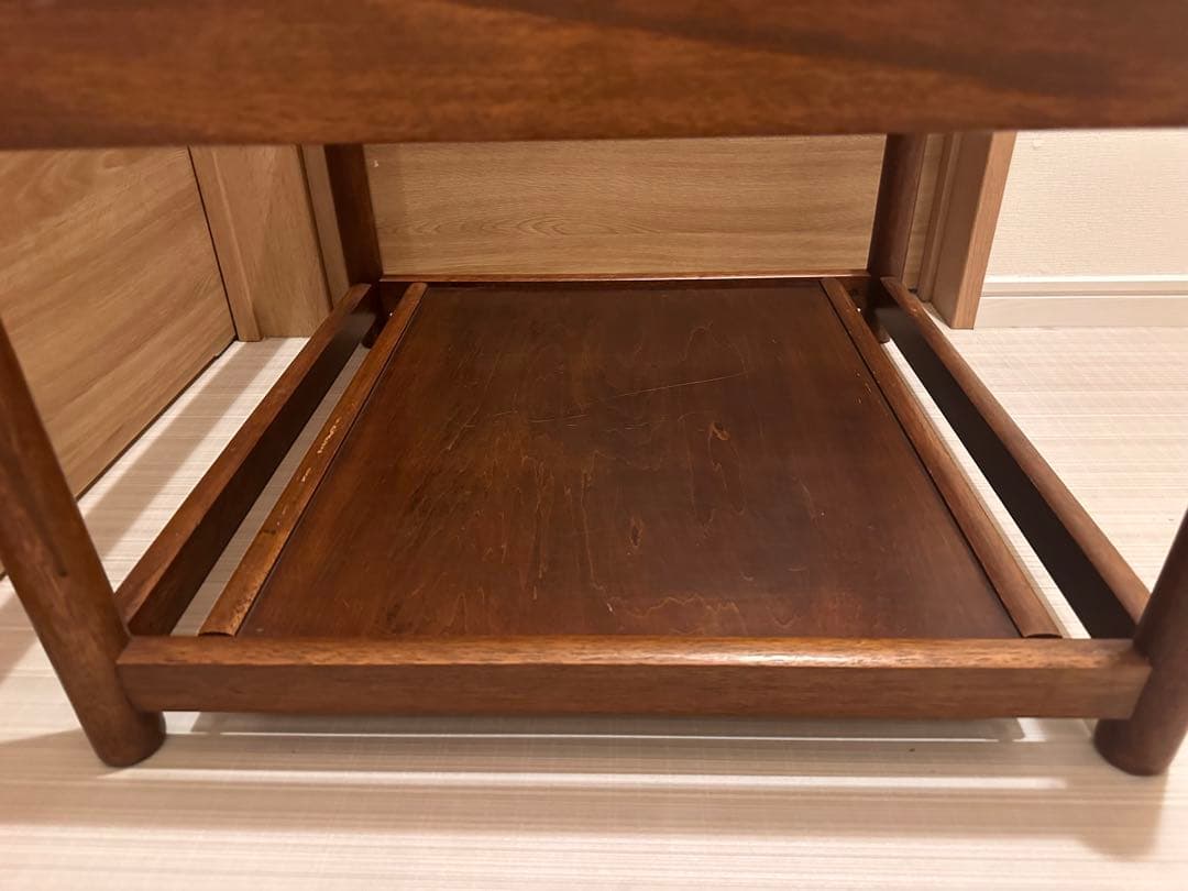 アメリカン ビンテージ 木製ガラス天板テーブル ミッドセンチュリー