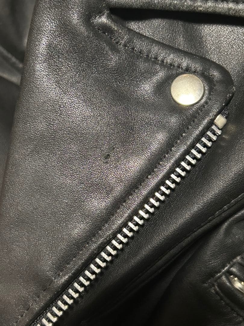 HOUSTON ダブルライダースレザージャケット 黒サイズM