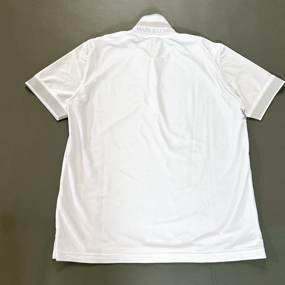 美品＊マークアンドロナ 半袖 ポロシャツ スカル ゴルフウェア L 白