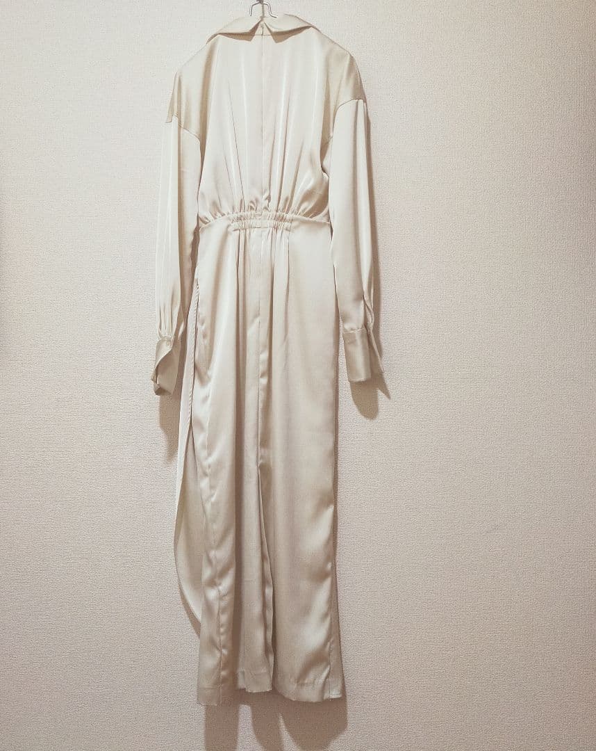 アニュアンス anuans ドレープデザインシャツワンピース　アイボリー