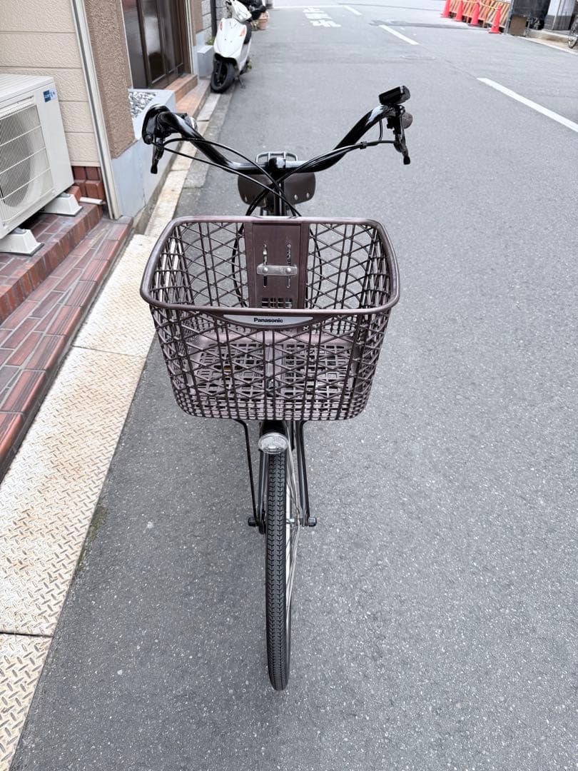 大阪府　パナソニック　電動アシスト自転車 グレー 前カゴ付き