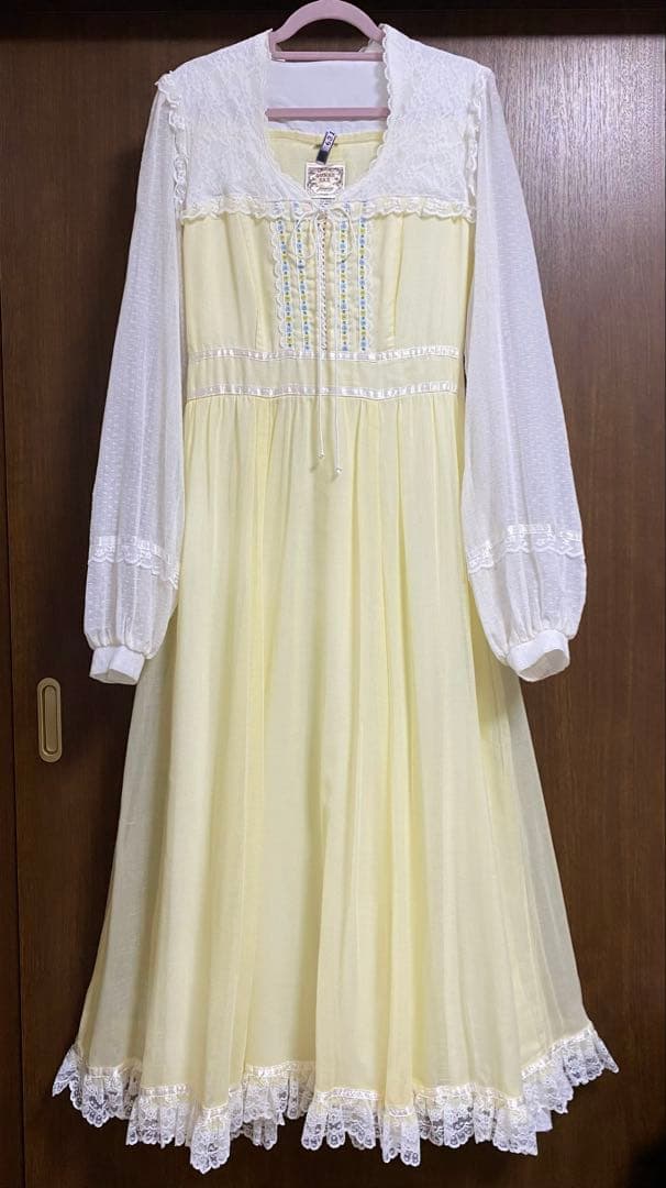 GUNNE SAX ロングワンピース クリームイエロー