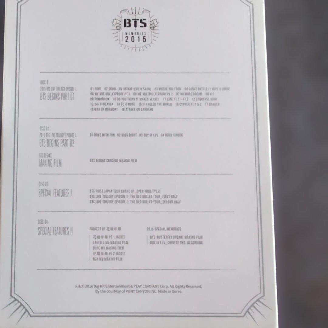 BTS MEMORIES OF 2015 DVD 日本語字幕 磁気カード 正規品