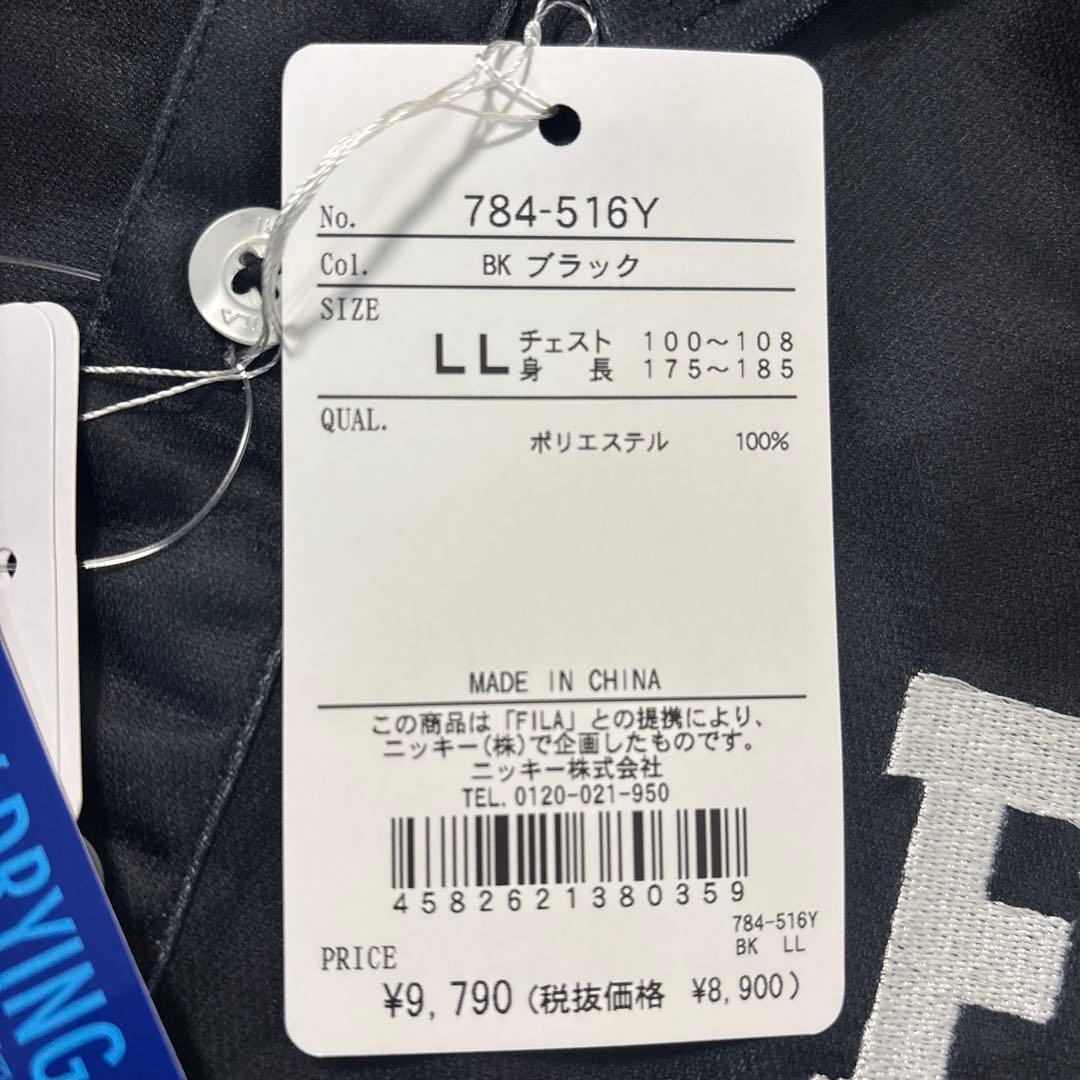 ★新品★ FILA GOLF フィラゴルフ カモ柄長袖ポロシャツ メンズXL 黒