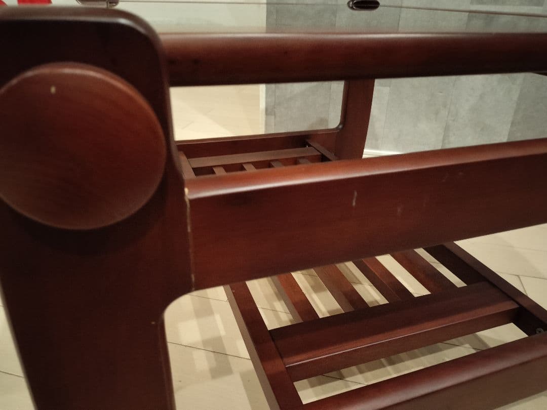 ヴィンテージ 木製ガラステーブル ローテーブル センターテーブル