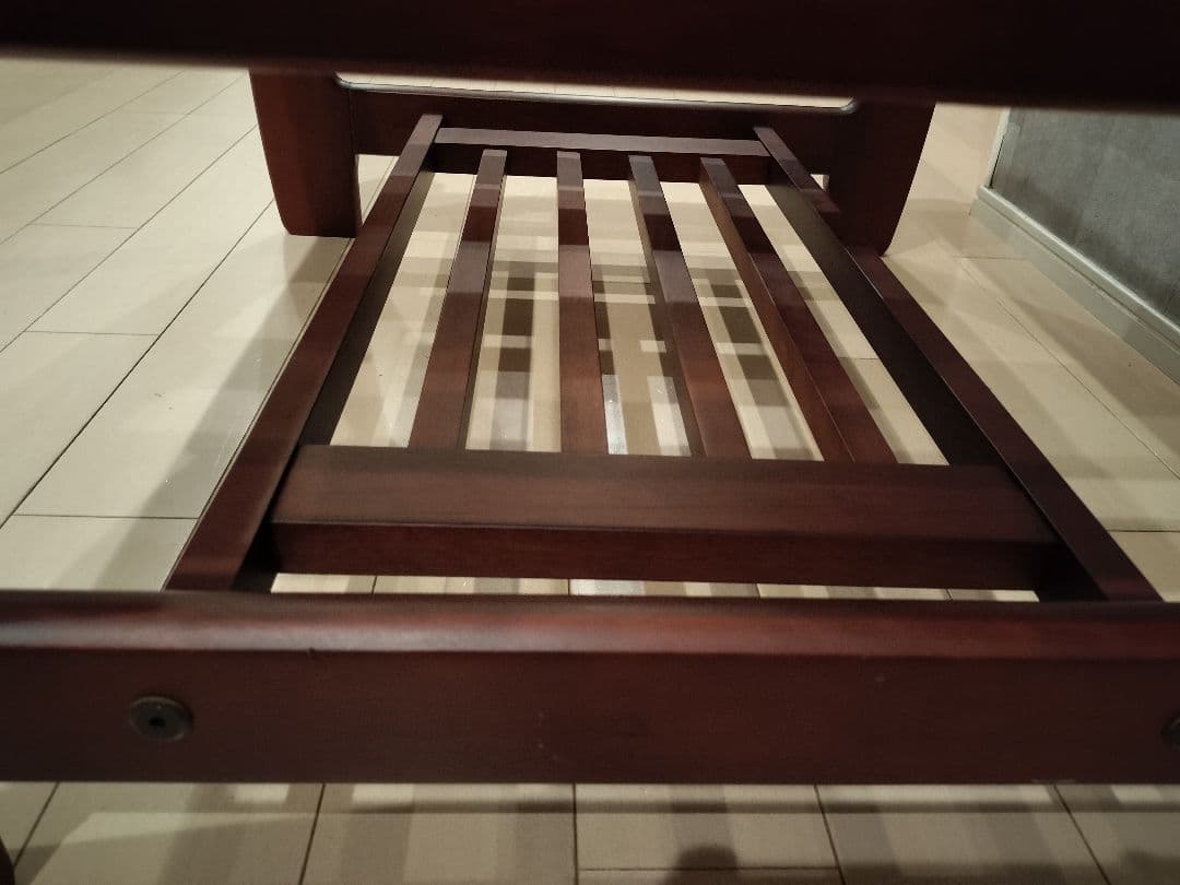 ヴィンテージ 木製ガラステーブル ローテーブル センターテーブル