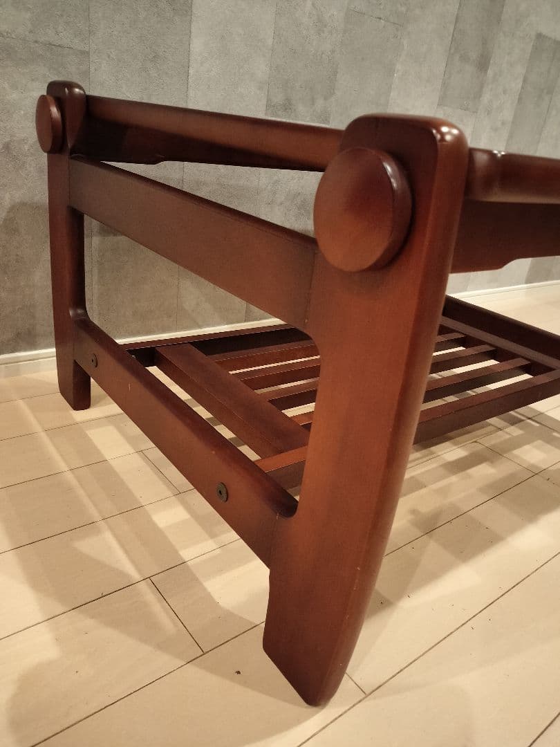 ヴィンテージ 木製ガラステーブル ローテーブル センターテーブル