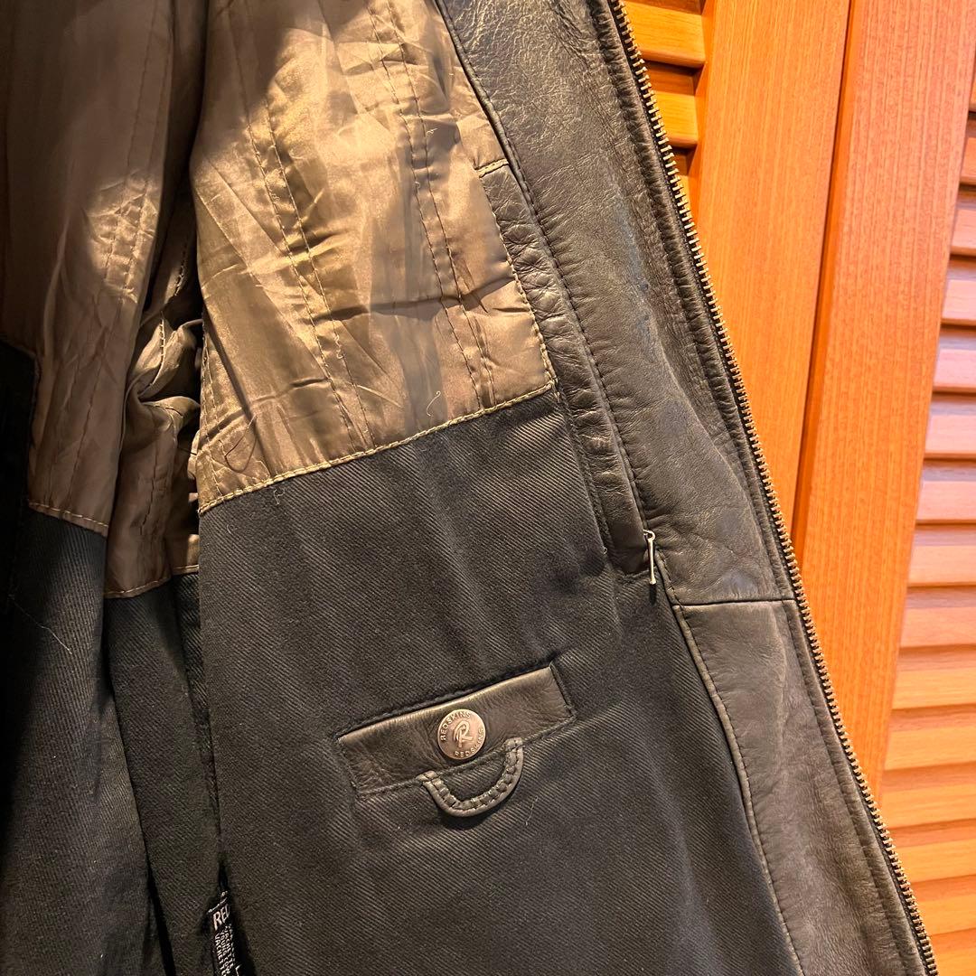 【フランス製】リアルレザー フィールド ライダースジャケット A1 A2 L黒