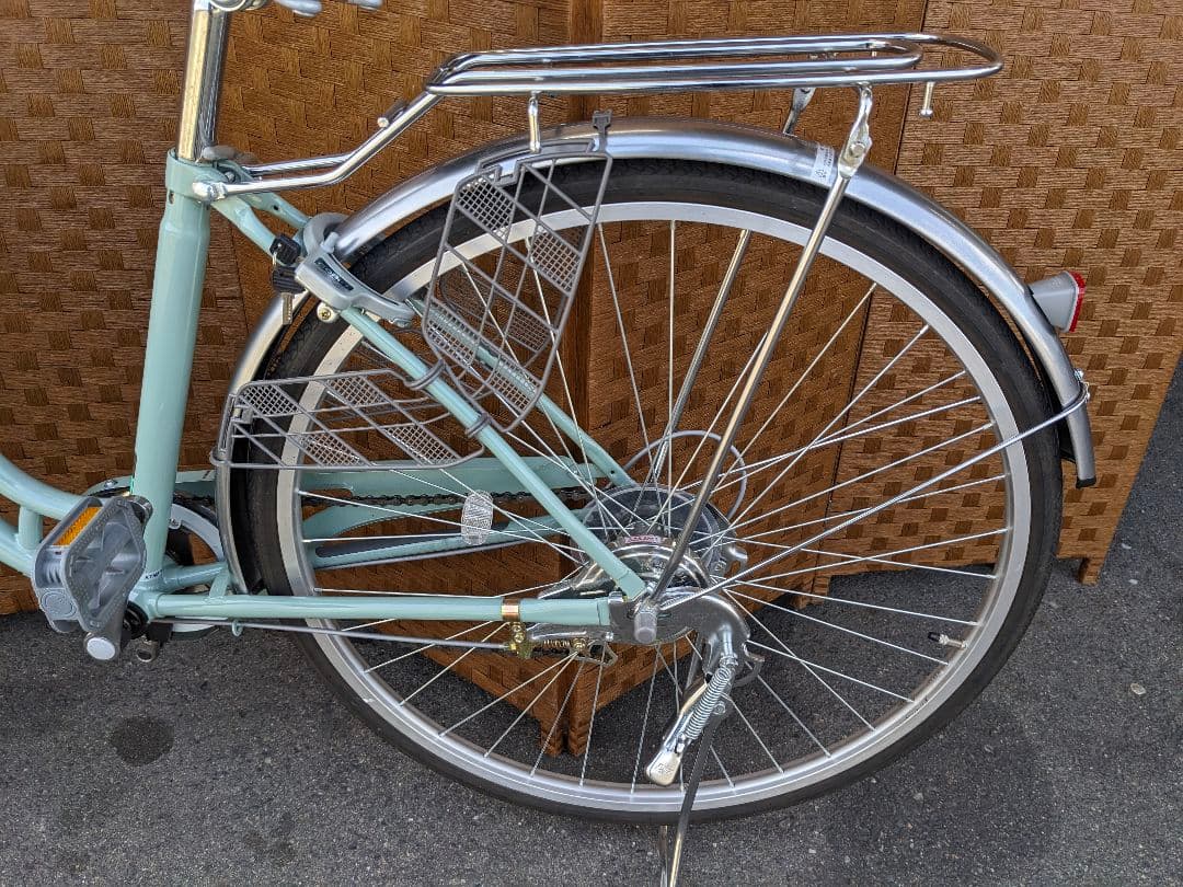 U052 美品 普通自転車 27インチ 6段変速 カギ付き