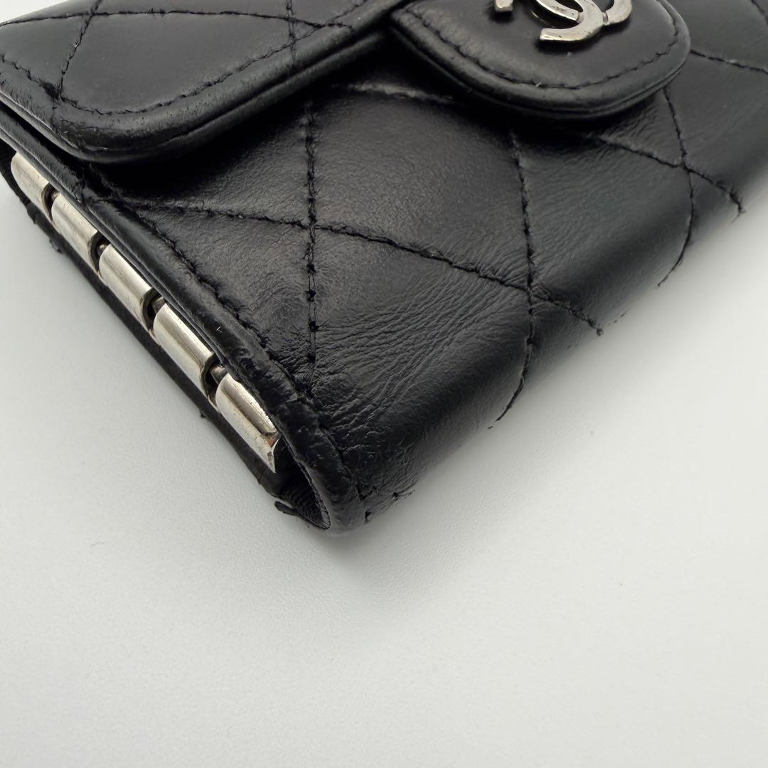 CHANEL シャネル　マトラッセ　4連キーケース　シルバー金具