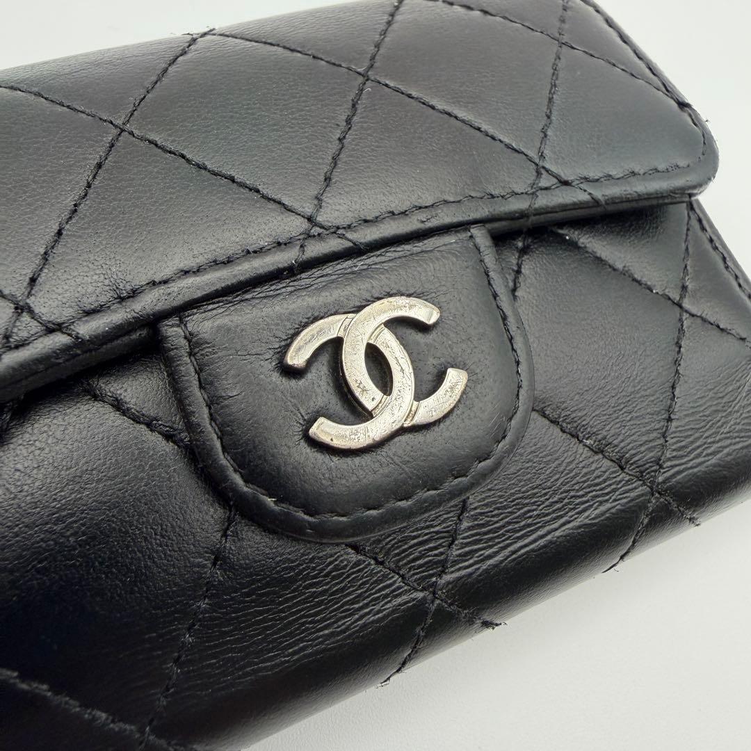 CHANEL シャネル　マトラッセ　4連キーケース　シルバー金具