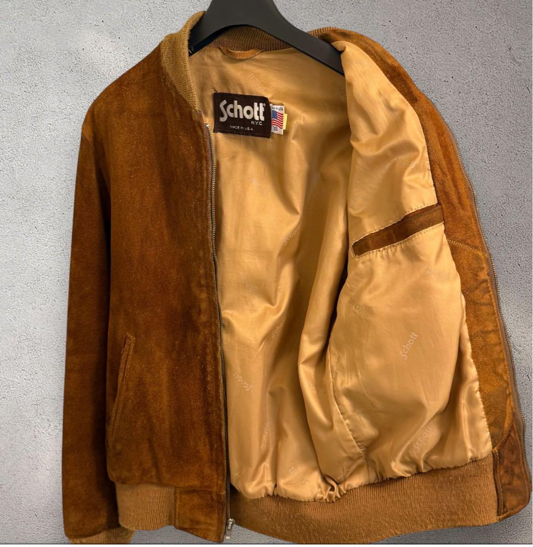 希少‼️80's Schott ショット スエードレザー ジャケット USA製 M