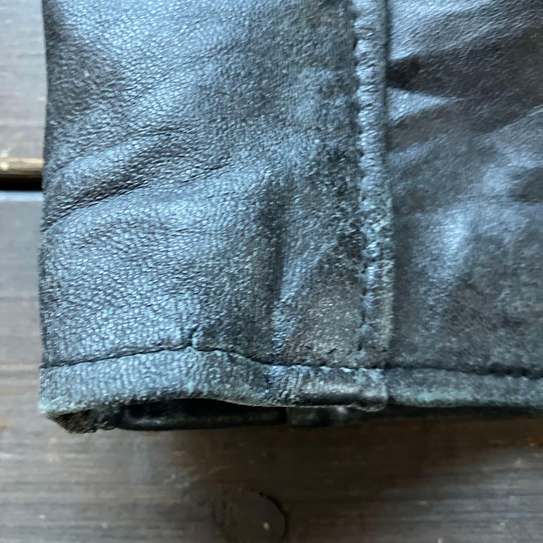 激渋 ビンテージの風格 シングルライダースジャケット サイズ34 ラムレザー