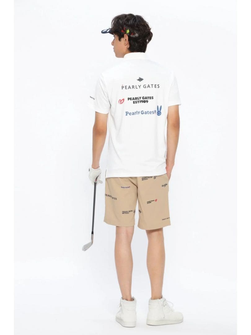 パーリーゲイツパロディロゴ ポリエステルストレッチカノコメンズポロシャツサイズ6